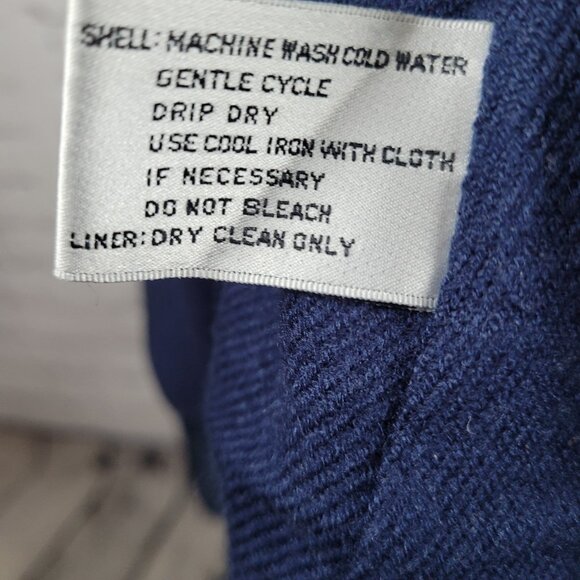 VTG Komitor Navy Buttoned Removable Liner Pockets Trench Coat 20W - Picture 16 of 16